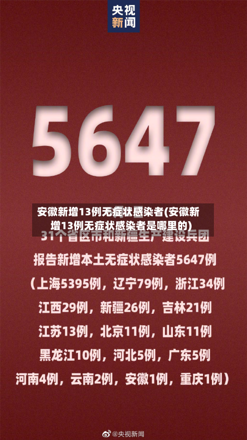 安徽新增13例无症状感染者(安徽新增13例无症状感染者是哪里的)