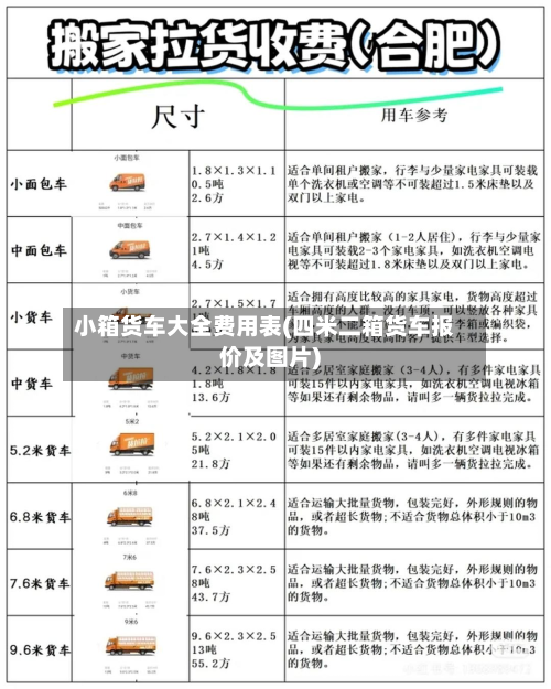 小箱货车大全费用表(四米二箱货车报价及图片)