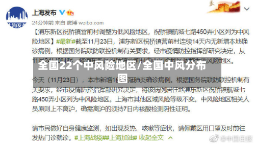 全国22个中风险地区/全国中风分布图