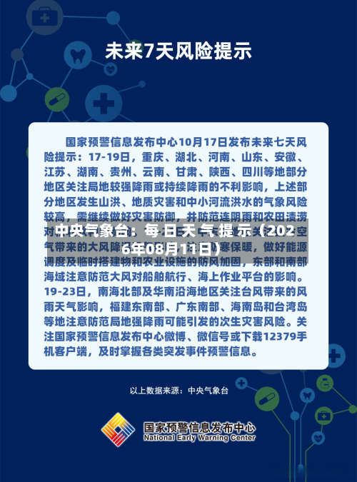 中央气象台:每 日 天 气 提 示(2026年08月11日)-第1张图片