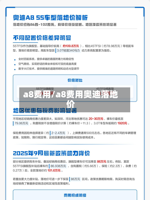 a8费用/a8费用奥迪落地价-第2张图片
