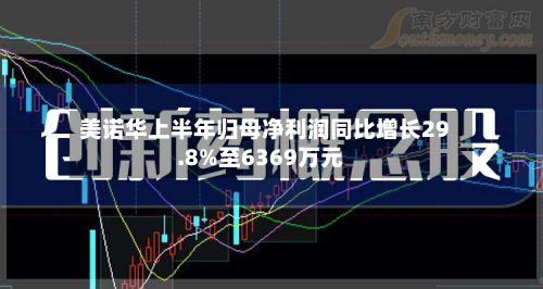 美诺华上半年归母净利润同比增长29.8%至6369万元-第2张图片