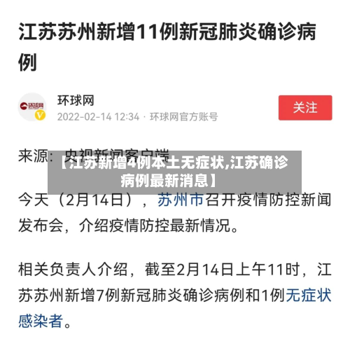 【江苏新增4例本土无症状,江苏确诊病例最新消息】
