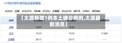 【太原新增1例本土确诊病例,太原最新消息】