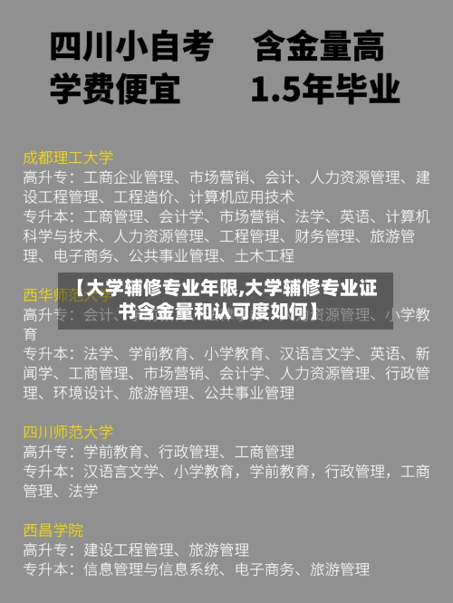 【大学辅修专业年限,大学辅修专业证书含金量和认可度如何】-第2张图片