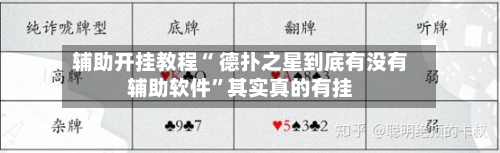 辅助开挂教程“ 德扑之星到底有没有辅助软件”其实真的有挂-第2张图片