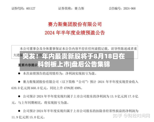 突发！年内最贵新股将于8月18日在科创板上市|盘后公告集锦-第2张图片