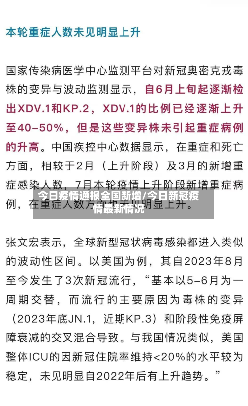 今日疫情通报全国新增/今日新冠疫情最新情况