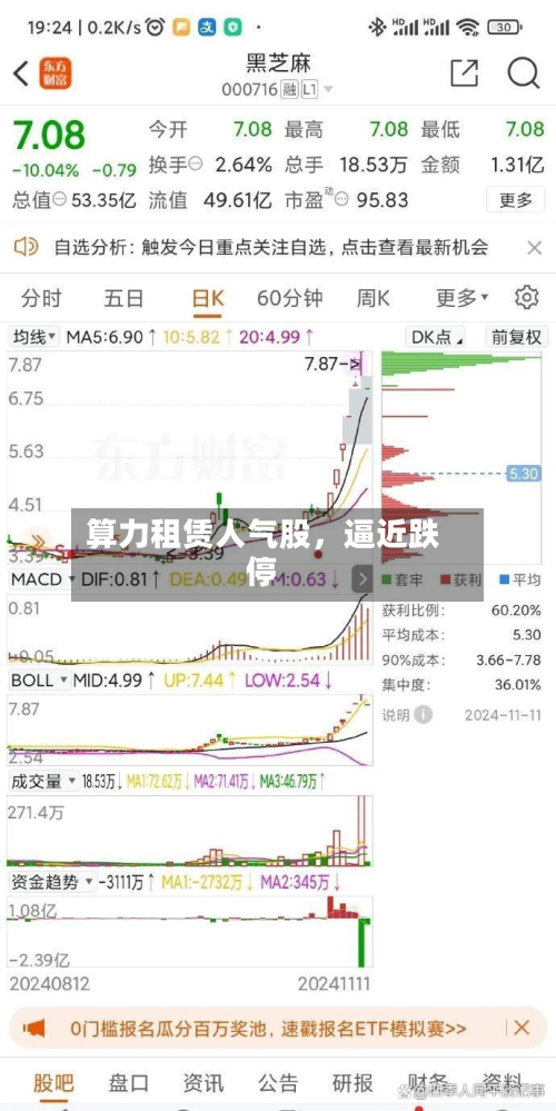 算力租赁人气股，逼近跌停-第2张图片