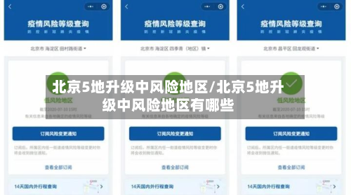 北京5地升级中风险地区/北京5地升级中风险地区有哪些