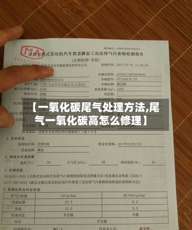 【一氧化碳尾气处理方法,尾气一氧化碳高怎么修理】-第3张图片