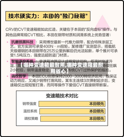【哪种变速箱最耐用,哪种变速箱最耐用省心】