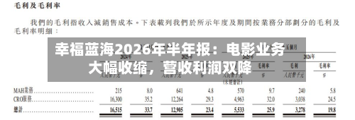 幸福蓝海2026年半年报：电影业务大幅收缩，营收利润双降-第1张图片