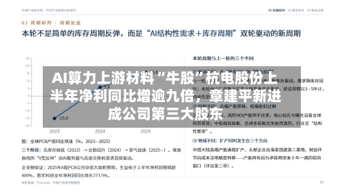 AI算力上游材料“牛股	”杭电股份上半年净利同比增逾九倍	，章建平新进成公司第三大股东-第2张图片