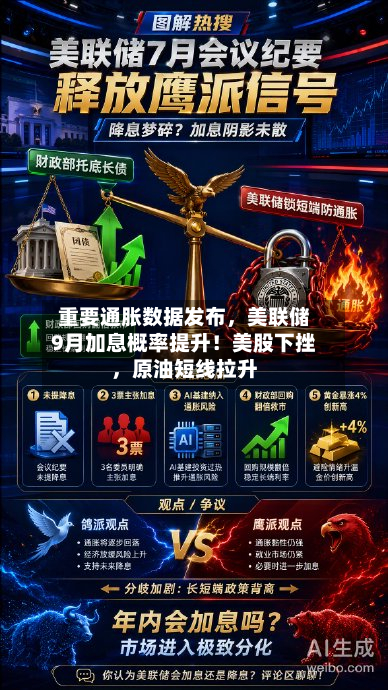 重要通胀数据发布，美联储9月加息概率提升！美股下挫，原油短线拉升-第3张图片