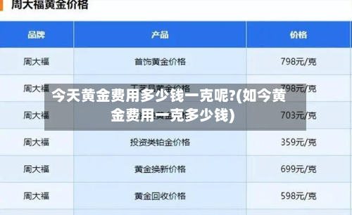 今天黄金费用多少钱一克呢?(如今黄金费用一克多少钱)-第3张图片