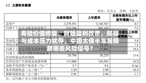 寿险价值修复、财险盈利改善，规模与成本压力犹存，中国太保半年报释放哪些风险信号？-第2张图片