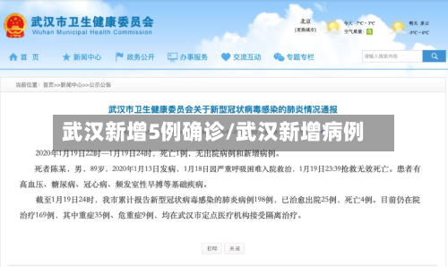 武汉新增5例确诊/武汉新增病例