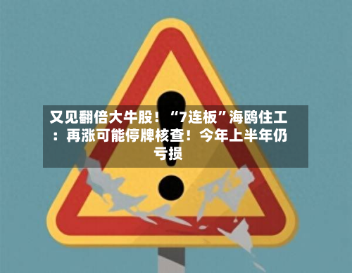 又见翻倍大牛股！“7连板”海鸥住工：再涨可能停牌核查！今年上半年仍亏损-第3张图片