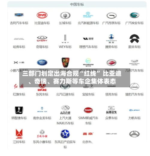 三部门划定出海合规“红线	” 比亚迪、奇瑞	、赛力斯等车企集体表态-第2张图片