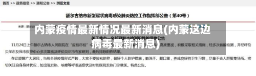内蒙疫情最新情况最新消息(内蒙这边病毒最新消息)-第3张图片