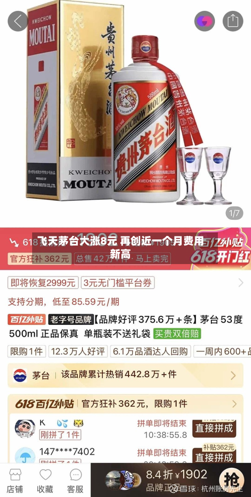 飞天茅台大涨8元 再创近一个月费用
新高-第2张图片
