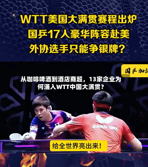 从咖啡啤酒到酒店商超，13家企业为何涌入WTT中国大满贯？