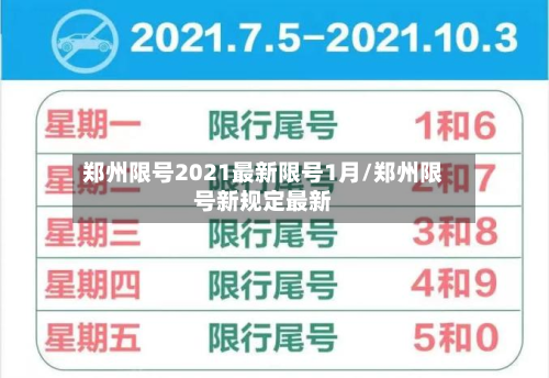 郑州限号2021最新限号1月/郑州限号新规定最新-第2张图片