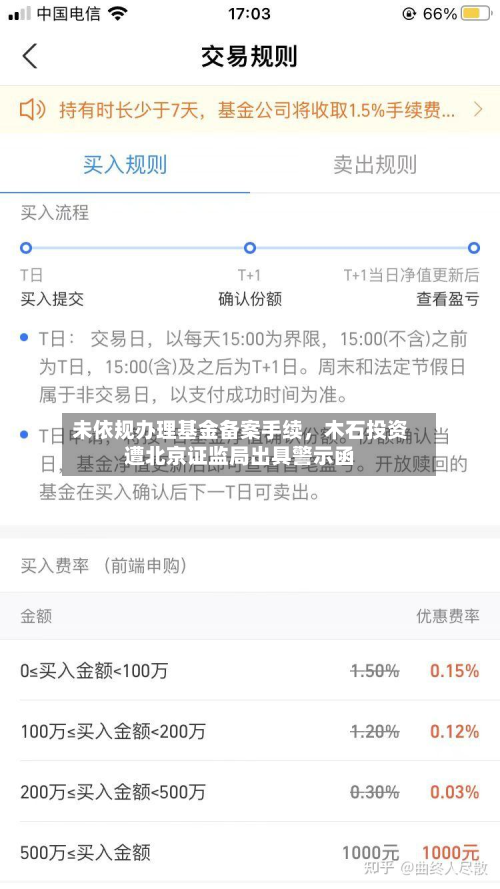 未依规办理基金备案手续，木石投资遭北京证监局出具警示函-第2张图片