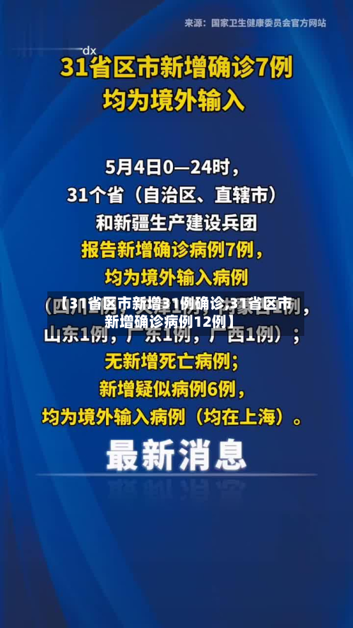 【31省区市新增31例确诊,31省区市新增确诊病例12例】