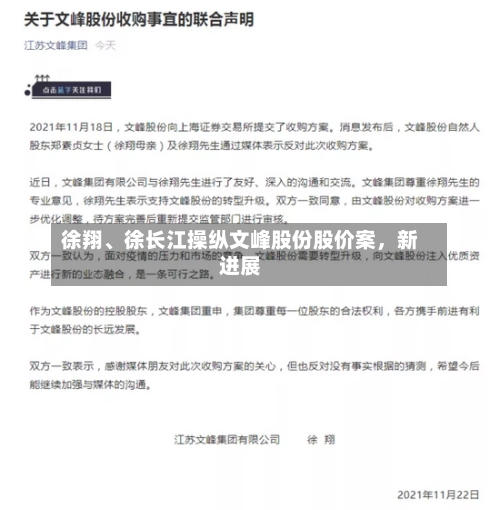 徐翔、徐长江操纵文峰股份股价案	，新进展-第3张图片