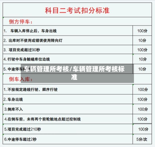 车辆管理所考核/车辆管理所考核标准-第3张图片