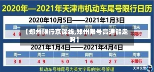 【郑州限行京深线,郑州限号高速能走吗】
