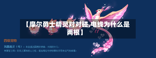 【摩尔勇士精灵对对碰,电线为什么是两根】