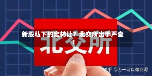 新股私下约定转让？北交所出手严查！