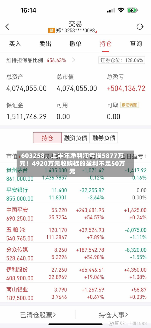 603258，上半年净利润亏损5877万元！4920万元收购标的盈利不足50万元-第3张图片