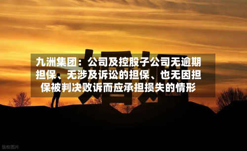 九洲集团：公司及控股子公司无逾期担保、无涉及诉讼的担保	、也无因担保被判决败诉而应承担损失的情形-第2张图片