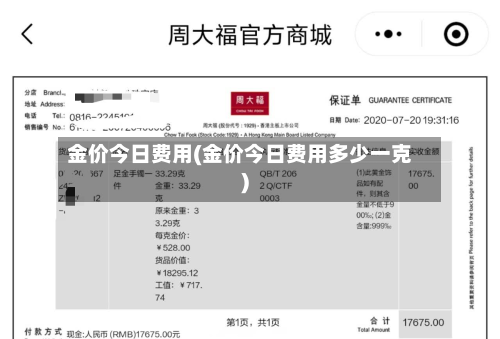 金价今日费用(金价今日费用多少一克)
