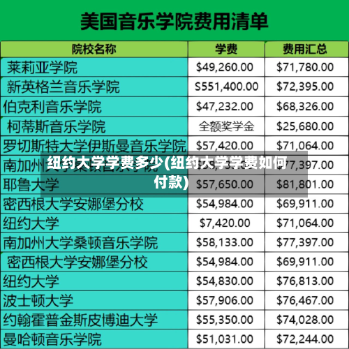 纽约大学学费多少(纽约大学学费如何付款)-第3张图片