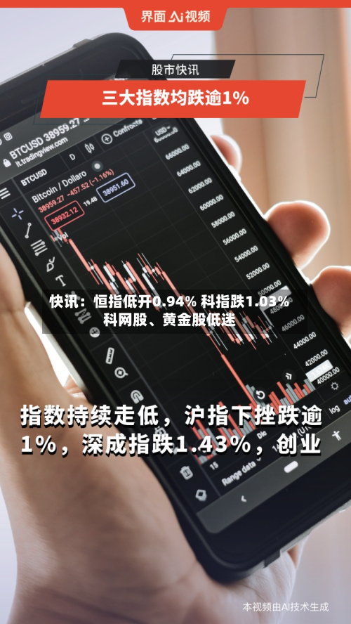 快讯：恒指低开0.94% 科指跌1.03% 科网股	、黄金股低迷-第1张图片