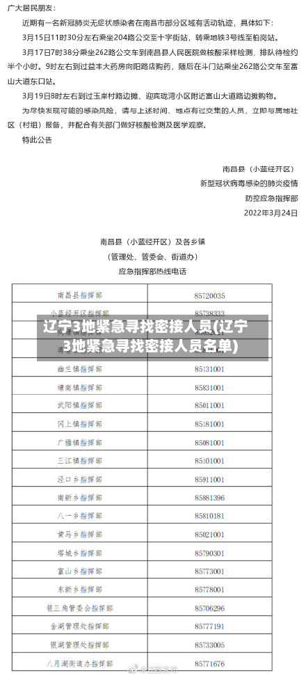 辽宁3地紧急寻找密接人员(辽宁3地紧急寻找密接人员名单)-第3张图片
