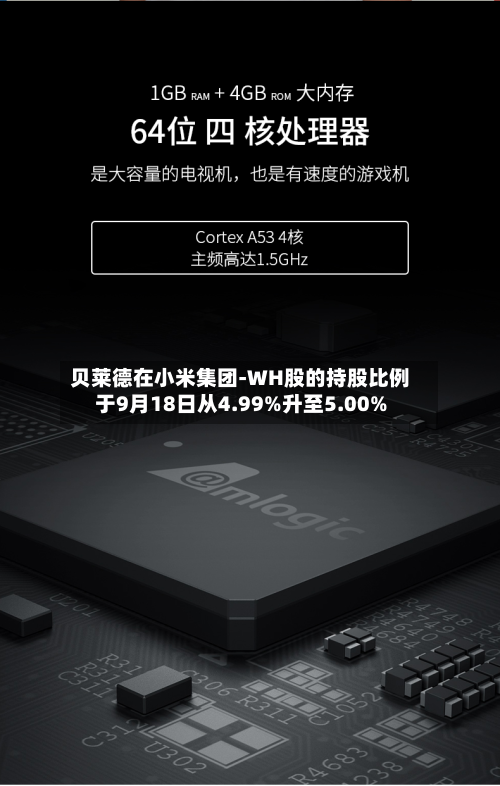 贝莱德在小米集团-WH股的持股比例于9月18日从4.99%升至5.00%
