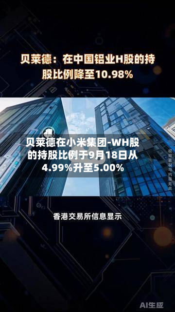 贝莱德在小米集团-WH股的持股比例于9月18日从4.99%升至5.00%-第3张图片