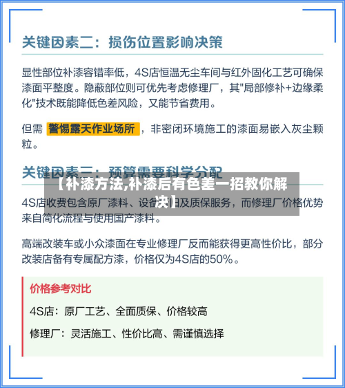 【补漆方法,补漆后有色差一招教你解决】