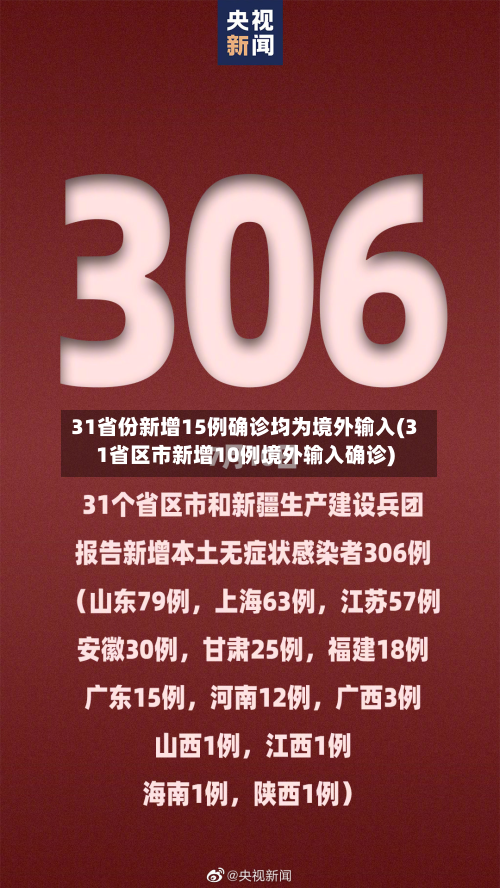 31省份新增15例确诊均为境外输入(31省区市新增10例境外输入确诊)-第2张图片