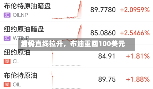 世界油价直线拉升	，布油重回100美元-第3张图片