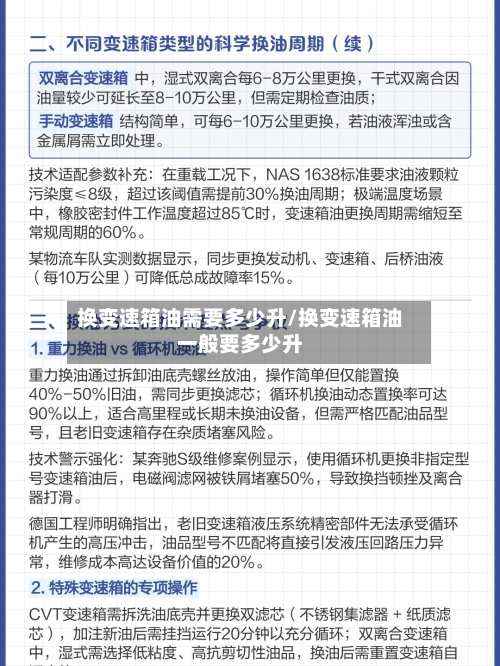 换变速箱油需要多少升/换变速箱油一般要多少升-第2张图片
