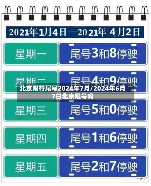 北京限行尾号2024年7月/2024年6月7日北京限号吗