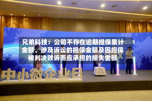 兄弟科技：公司不存在逾期担保累计金额、涉及诉讼的担保金额及因担保被判决败诉而应承担的损失金额-第2张图片