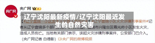 辽宁沈阳最新疫情/辽宁沈阳最近发生的自然灾害-第2张图片